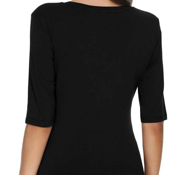 Women's Basic Half Sleeve V Neck T-Shirt - Picture 2 of 5